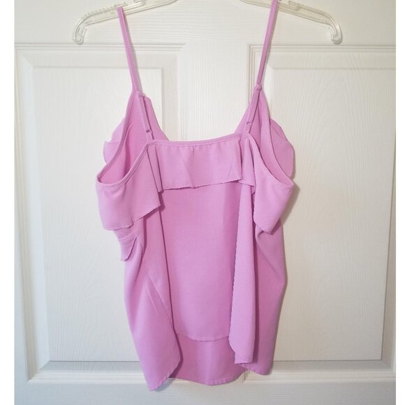 Camisole top, Narrow adjustable shoulder straps and ruffles at neckline - Picture 5 of 5